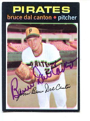 1971 Topps Baseball Card #168 Bruce Del Canton Autographed EXMT