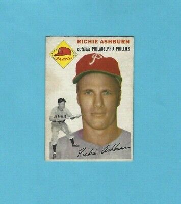 1954 Topps #45 Richie Ashburn Philadelphia Phillies Baseball Card Vg/Ex