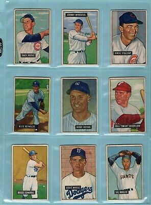 1951 Bowman Starter Set Lot of 110 Different Baseball Cards VG 