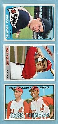 1959 thru 1967 Topps Lot of 12 Different Rocky Colavito Baseball Cards LG - NM