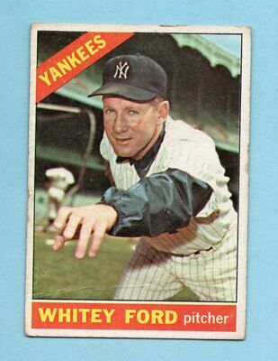 1966 Topps #160 Whitey Ford New York Yankees Baseball Card Low Grade      