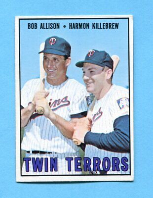 1967 Topps #334 Twin Terrors Killebrew, Allison Baseball Card Ex/Mt ap ty wrk   