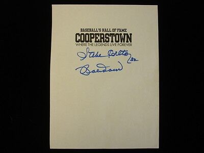 Steve Carlton & Bobby Doerr Autographed 8" x 10.5" Cooperstown HoF Page