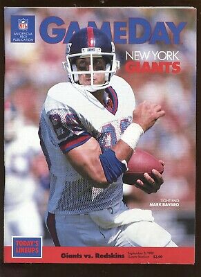 September 5 1988 NFL Program Washington Redskins at New York Giants EXMT+