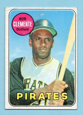 1969 Topps #50 Roberto Clemente Pittsburgh Pirates Baseball Card EX ap wrk sm   