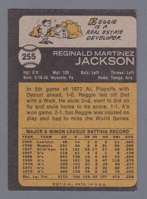 1973 Topps #255 Reggie Jackson Oakland Athletics Baseball Card EX  