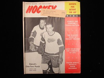 1965 PlayOff Edition Hockey Pictorial Magazine - Howe & Ullman Cover