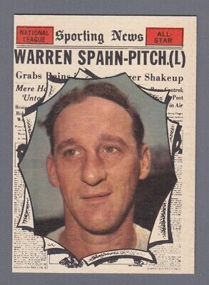 1961 Topps #589 Warren Spahn All-Star High Number Baseball Card NM o/c  