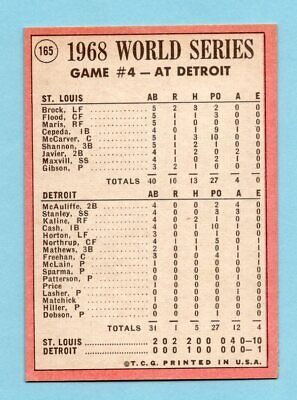 1969 Topps #165 Game 4: Brock's Ld-off HR Starts Cards Romp Baseball Card NM    