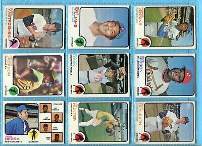 1973 Topps Lot of 20 Different Hall of Famer Baseball Cards Low Grade