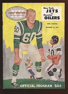 October 17 1964 AFL Program Houston Oilers at New York Jets EX