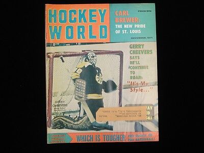 November 1971 Hockey World Magazine - Gerry Cheevers Bruins Cover