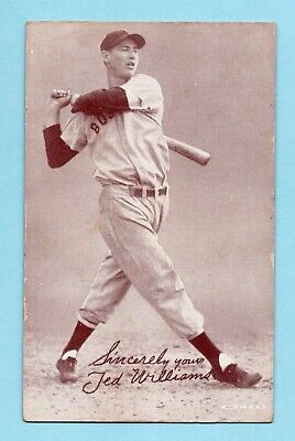 1939-46 Salutation Exhibit Ted Williams Boston Red Sox Baseball Card VG wrk mk  