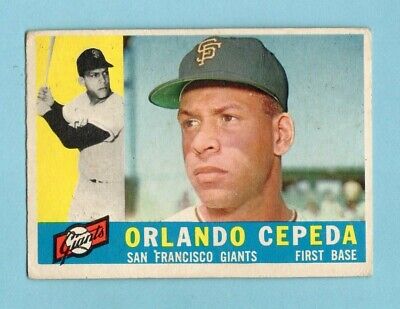 1960 Topps #450 Orlando Cepeda San Francisco Giants Baseball Card V/E ap wrs    