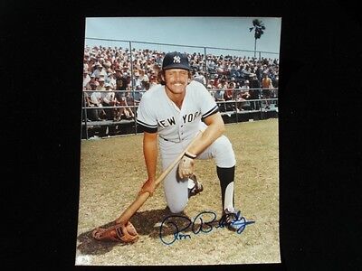 Ron Blomberg NY Yankees Autographed 8" x 10" Color Photograph - B&E Hologram