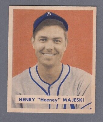 1949 Bowman #127 Henry Majeski Philadelphia Athletics Baseball Card Ex/Mt