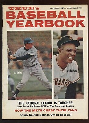 1967 True's Baseball Yearbook With Willie Mays & Al Kaline Front Cover EX