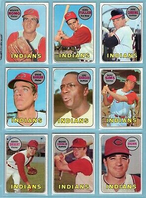 1969 Topps Cleveland Indians Lot of 26 Different Baseball Cards LG - NM  