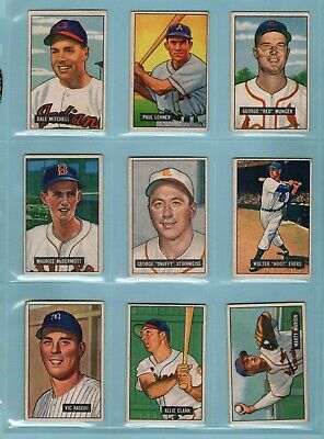 1951 Bowman Starter Set Lot of 115 Different Baseball Cards Vg/Ex 