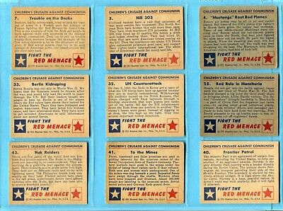 1951 Bowman Red Menace Starter Set Lot of 11 Different Non Sports Cards LG - E/M