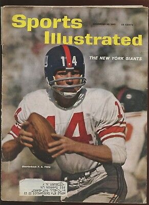 November 20 1961 Sports Illustrated Magazine With YA Tittle Front Cover VGEX