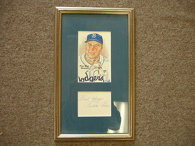 Pee Wee Reese Brooklyn Dodgers 2x Autographed, Framed Display – 8.5×14