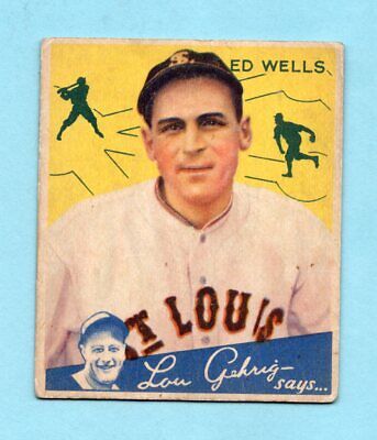 1934 Goudey #73 Ed Wells St. Louis Browns High Number Baseball Card EX wrk