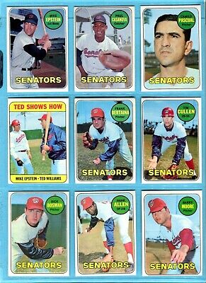 1969 Topps Lot of 28 Different Washington Senators Baseball Cards VG - NM  