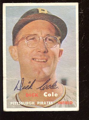 1957 Topps Baseball Card #234 Dick Cole Autographed