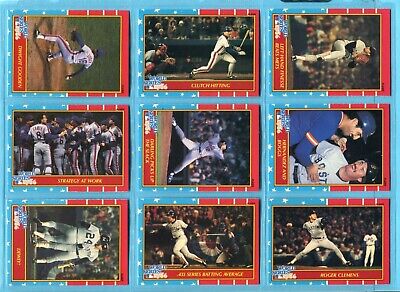 1987 Fleer Complete Set of 12 1986 World Series Baseball Cards NM