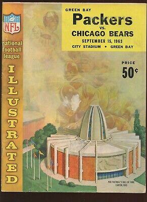 September 15 1963 NFL Program Chicago Bears at Green Bay Packers EX