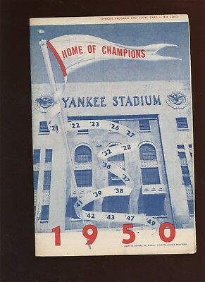 1950 MLB Program Boston Red Sox at New York Yankees EX+