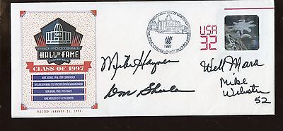 1997 Pro Football Hall of Fame Induction Envelope Autographed 4 Signatures Holog