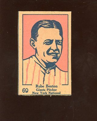 1928 W513 Baseball Strip Card #69 Rube Benton NRMT