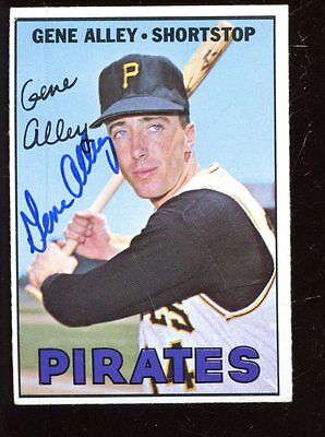 1967 Topps Baseball Card #283 Gene Alley Autographed EXMT