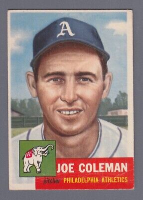 1953 Topps #279 Joe Coleman Philadelphia Athletics Baseball Card EX ap wrks