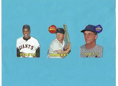 1969 Topps Lot Of 3 Different Cut Outs of Baseball Cards 