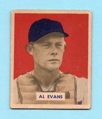 1949 Bowman #132 Al Evans Washington Senators Baseball Card Vg/Ex wrk 