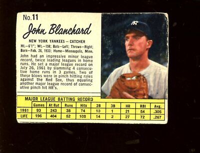 1962 Jello Baseball Card #11 John Blanchard New York Yankees