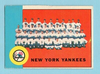 1963 Topps #247 New York Yankees Team Baseball Card EX ms tp