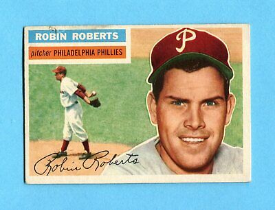 1956 Topps #180 Robin Roberts Philadelphia Phillies Baseball Card EX ap chp tp