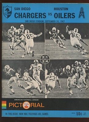 September 24 1967 AFL Program Houston Oilers at San Diego Chargers EXMT