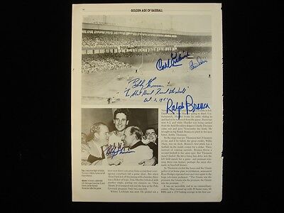 Erskine, Labine, Branca, Thomson Autographed 9" x 12" Magazine Cut