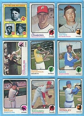 1973 Topps Starter Set Lot of 243 Diff inc Hofers  Baseball Cards VG - EX exh   