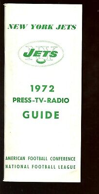 1972 NFL Football New York Jets Press Radio TV Media Guide EX+