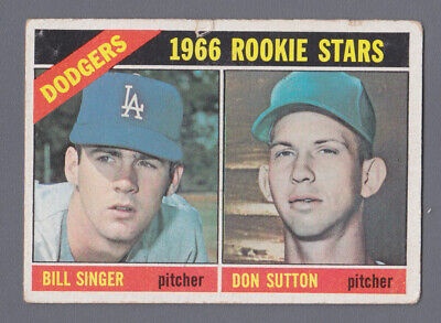 1966 Topps #288 Don Sutton - Bill Singer Dodgers Rookie Baseball Card Low Grade