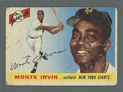 1955 Topps #100 Monte Irvin New York Giants Baseball Card Low Grade     