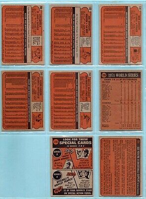 1972 Topps Lot of 8 Different Hall of Famer Baseball Cards LG - Ex/Ex+