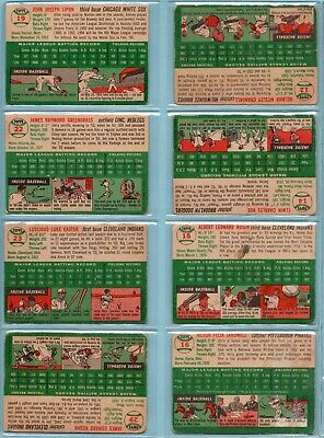 1954 Topps Starter Set Lot of 16 Different Baseball Cards Low Grade 