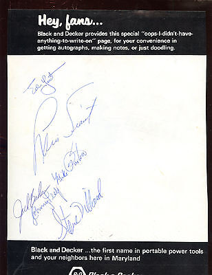 1977 Boston Red Sox Black & Decker Paper Ad Autographed 6 Signatures Hologram